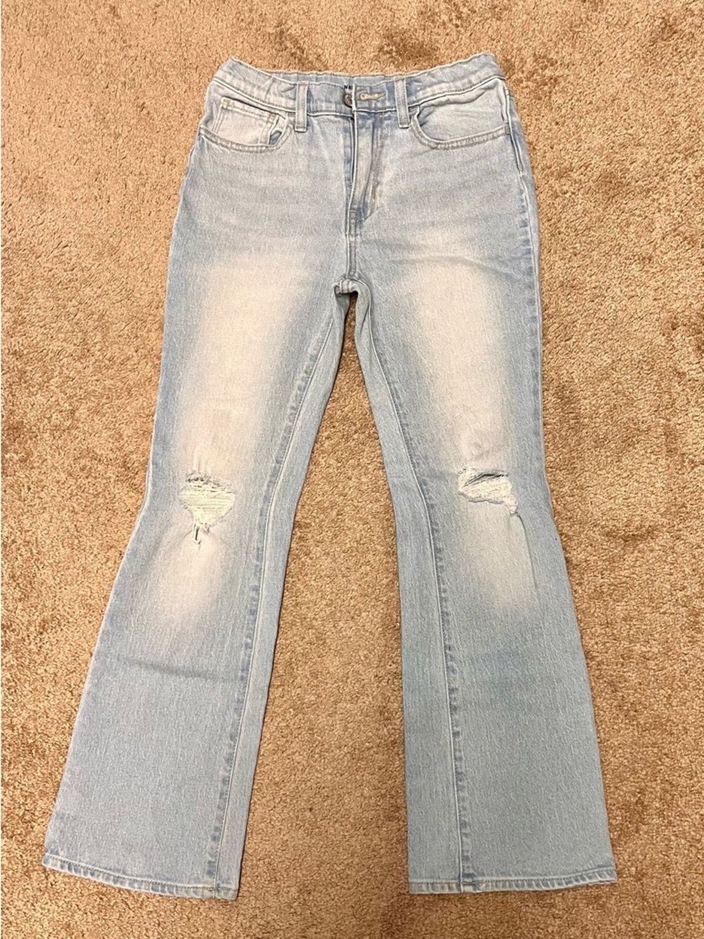 Old Navy Light Wash Distressed Flare Jeans